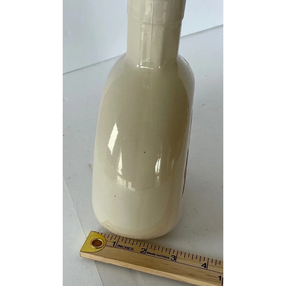 Vintage Monticello‎ Ceramic Decanter 1849 Stopper Cream Brown Small